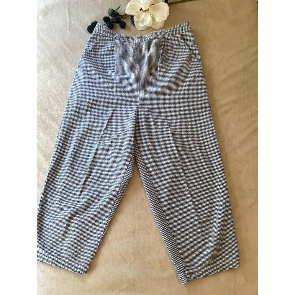 Vintage Capacity Gingham Embroidered Shirt & Pants Set S Grandmacore Cottagecore - Picture 9 of 16